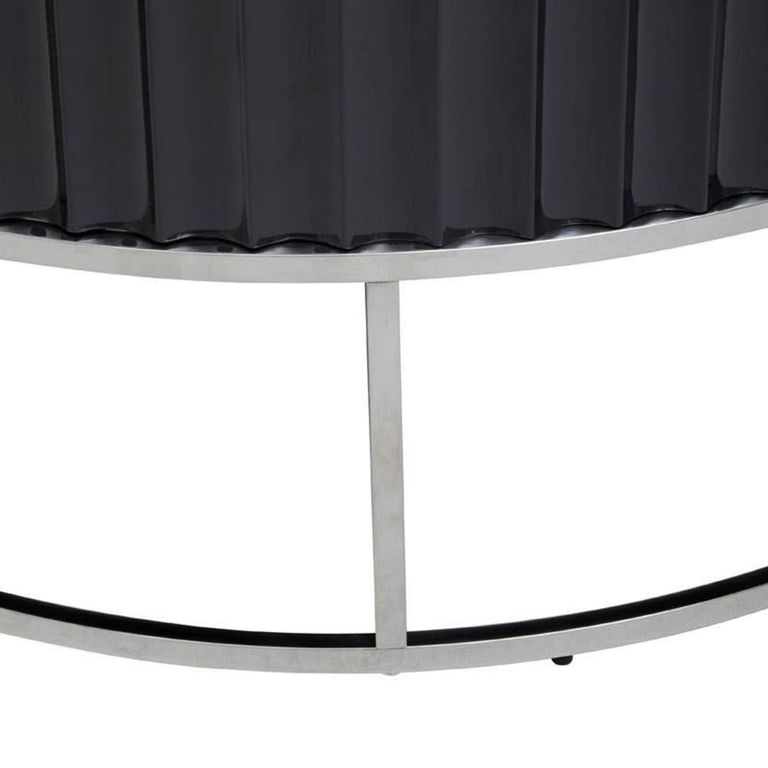 Genoa Coffee Table - Round - Fluted - Grey