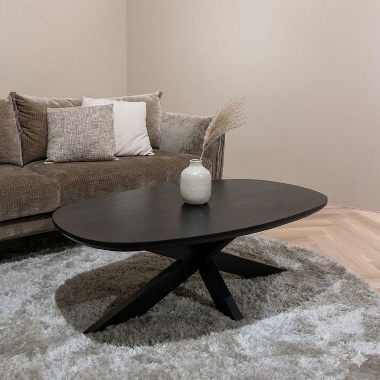 Jesper Coffee Table - Oval - Large - Black - Mango Wood