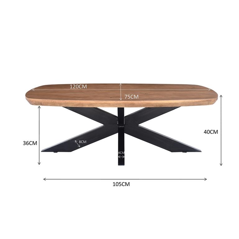 Jesper Coffee Table - Oval - Large - Natural - Mango Wood