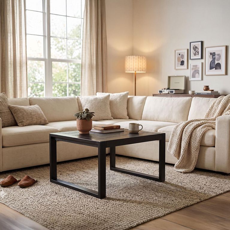 Norris Coffee Table - Square - Charcoal - Rustic Mango Wood