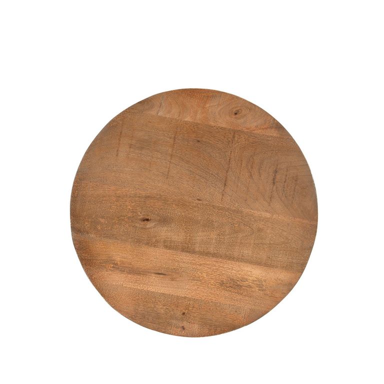 Salvator Curved Fluted Coffee Table - Round - Natural - Mango Wood