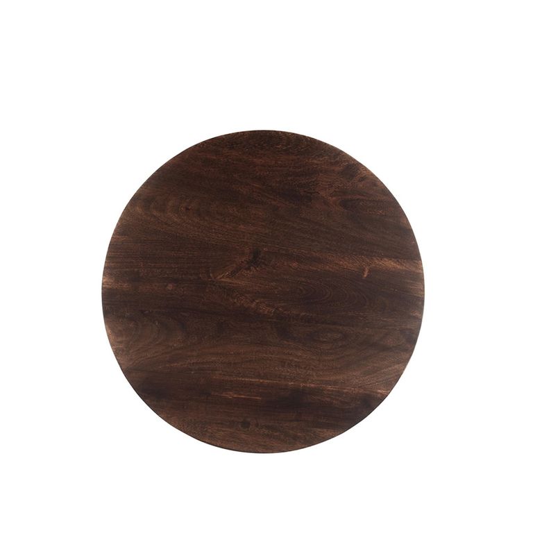 Salvator Curved Fluted Coffee Table - Round - Walnut - Mango Wood
