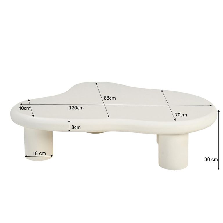 Brix Feline Coffee Table - Abstract - Low - Off White - Concrete