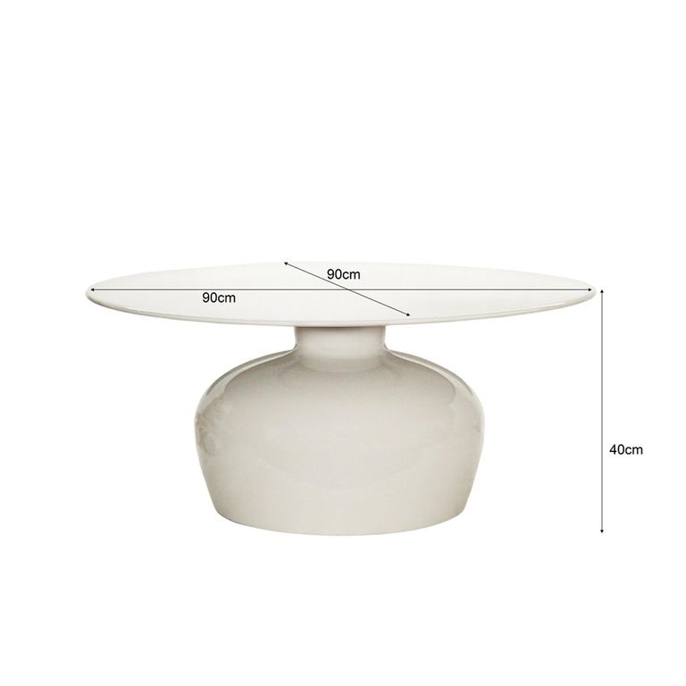 Brix Mila Coffee Table - Round - Off White - Metal
