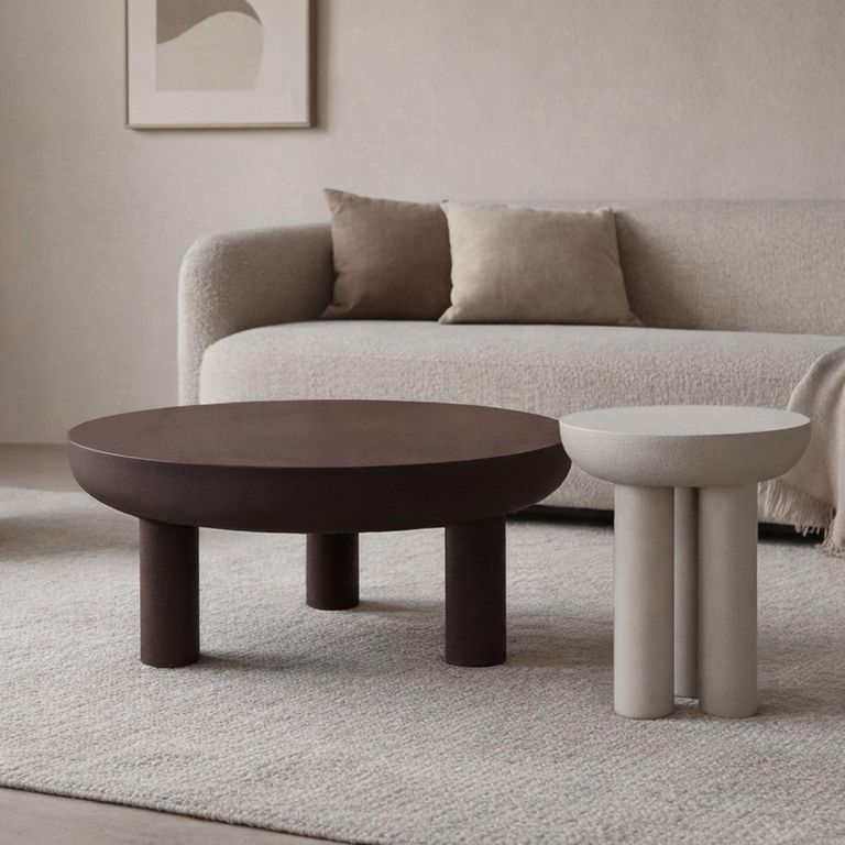 Brix Niko Coffee Table - Round - Rust - Metal