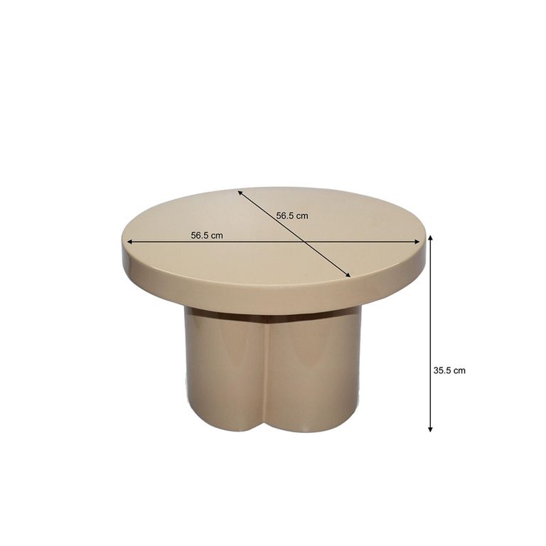 Brix Noa Coffee Table - Round - Beige - Metal