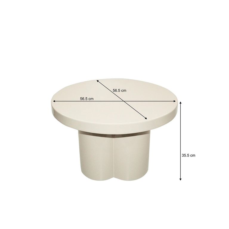 Brix Noa Coffee Table - Round - Off White - Metal