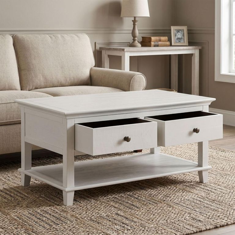 Provence Painted Coffee Table - 2 Drawer - Truffle