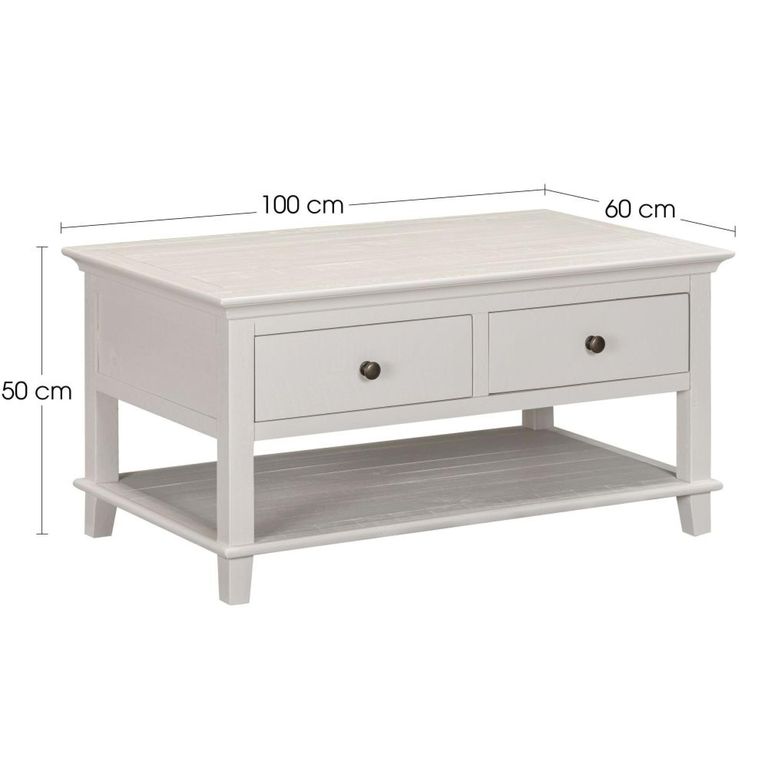 Provence Painted Coffee Table - 2 Drawer - Truffle