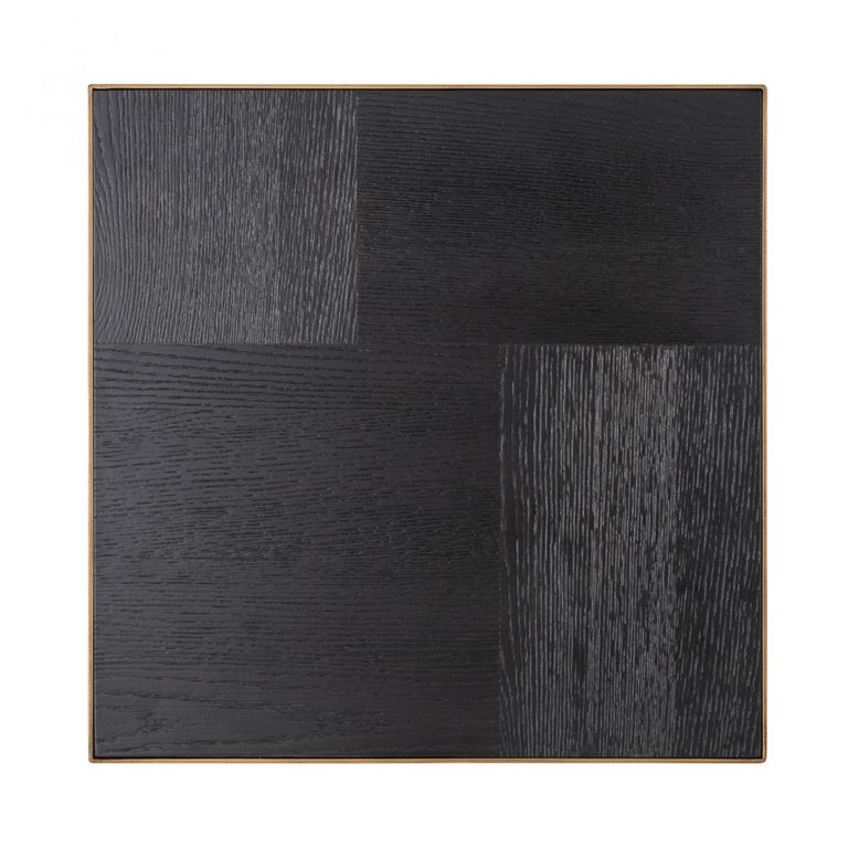 Cambon Dark Oak and Brass Square Coffee Table
