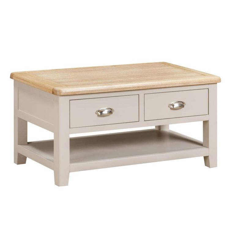 Windermere Painted Storage Coffee Table - Oyster Grey