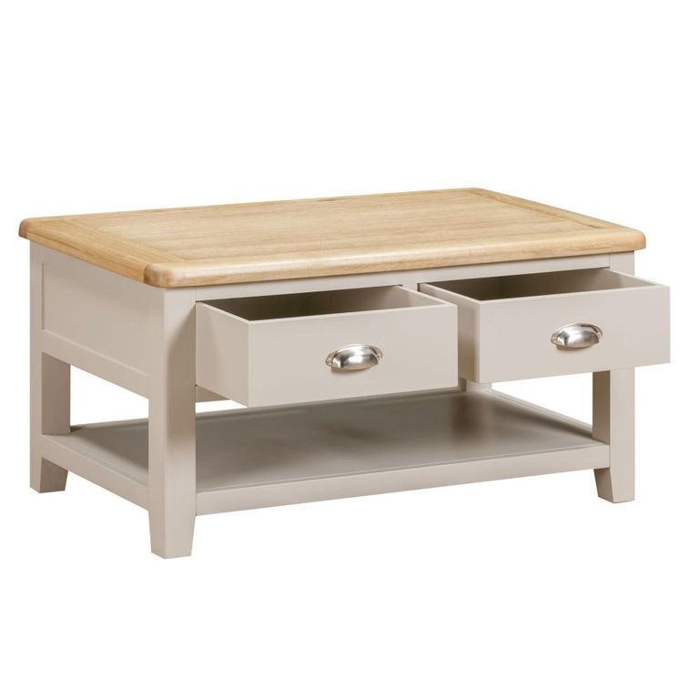 Windermere Painted Storage Coffee Table - Oyster Grey