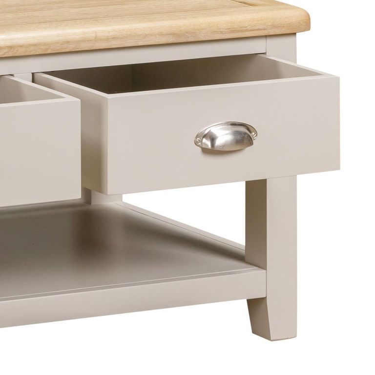 Windermere Painted Storage Coffee Table - Oyster Grey
