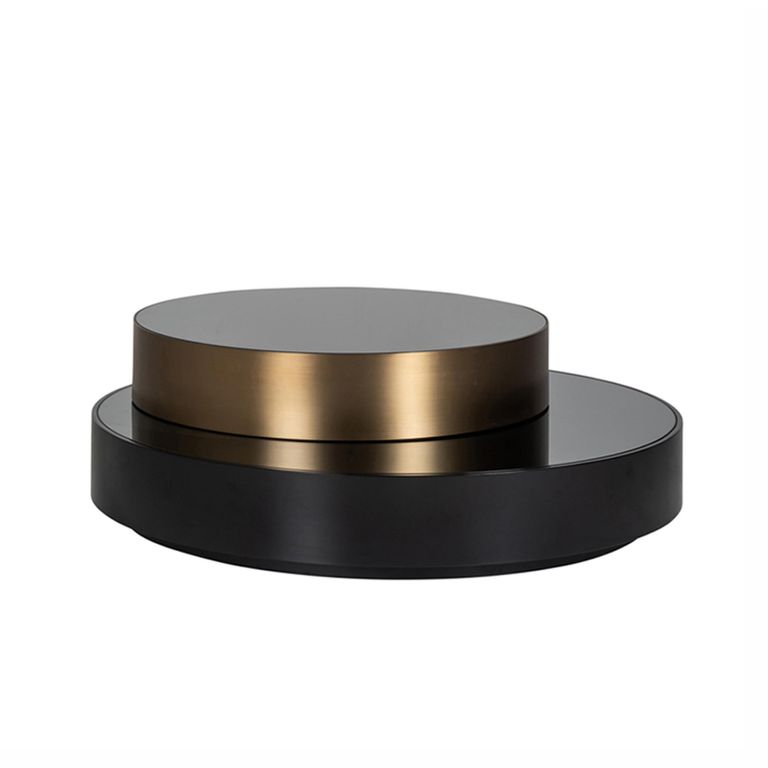 Alexander Jones Coffee Table - Round - Charcoal and Brass
