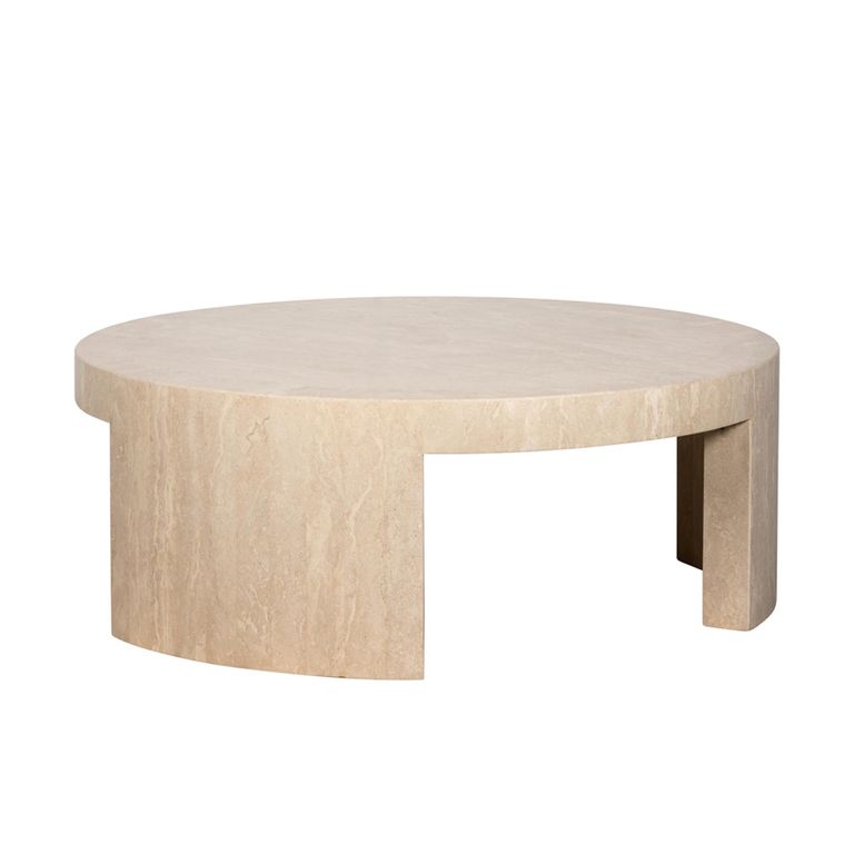 Biltmore Coffee Table - Round - Beige - Travertine