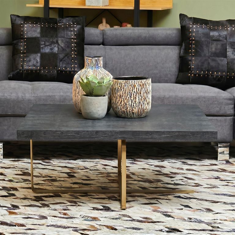 Lena Coffee Table - Square - Black - Oak