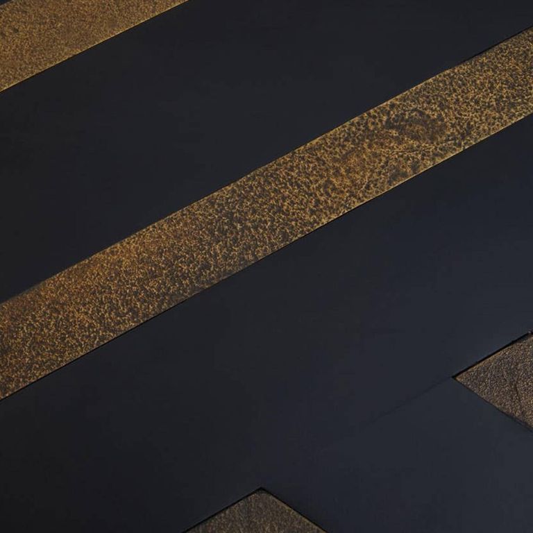 Aris Coffee Table - Black Acacia Wood with Gold Base