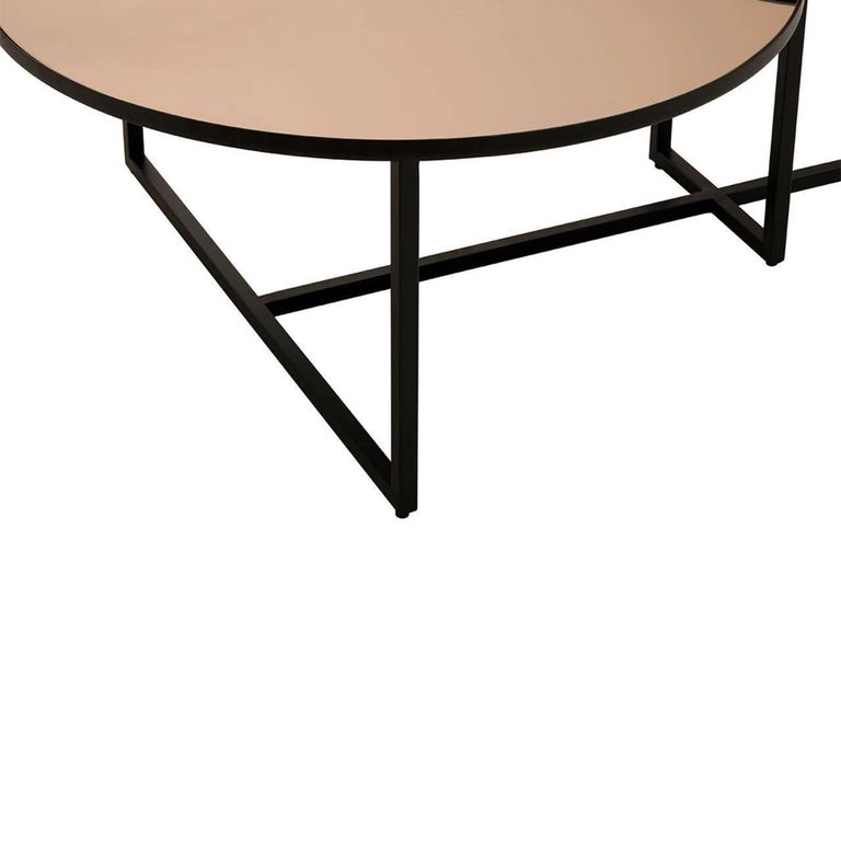 Cercle Coffee Table - 2 Tier - Round - Smoked Mirrored