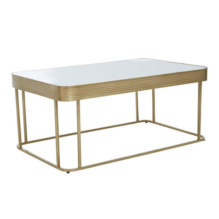 Ella Coffee Table - Mirrored with Gold Metal