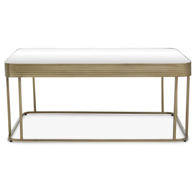 Ella Coffee Table - Mirrored with Gold Metal