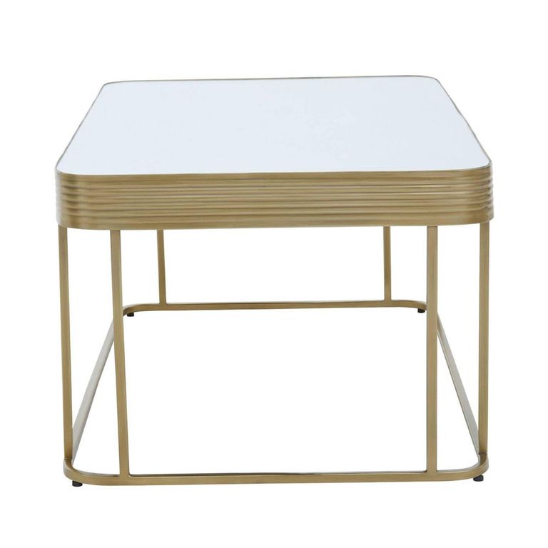 Ella Coffee Table - Mirrored with Gold Metal