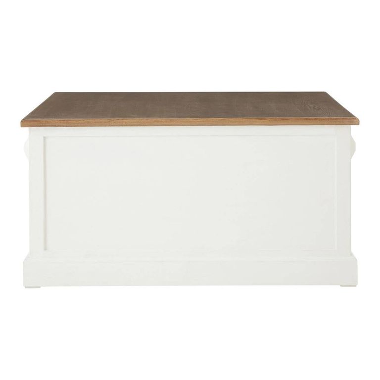 Hardwick Coffee Table - Square - White Wood - 6 Drawer