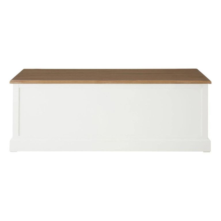 Hardwick Coffee Table - White Wood - 3 Drawer - Low