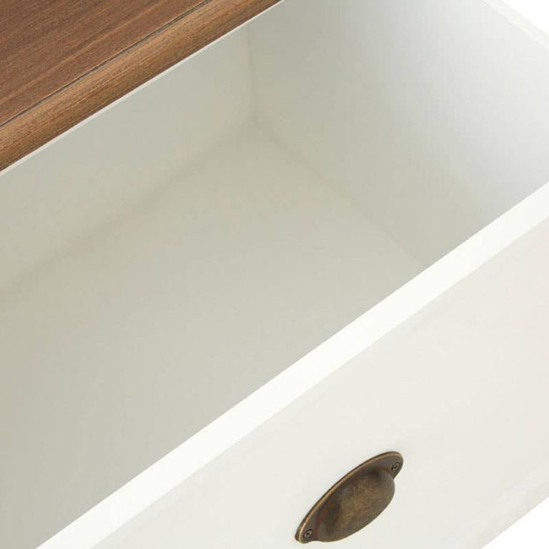 Hardwick Coffee Table - White Wood - 3 Drawer - Low
