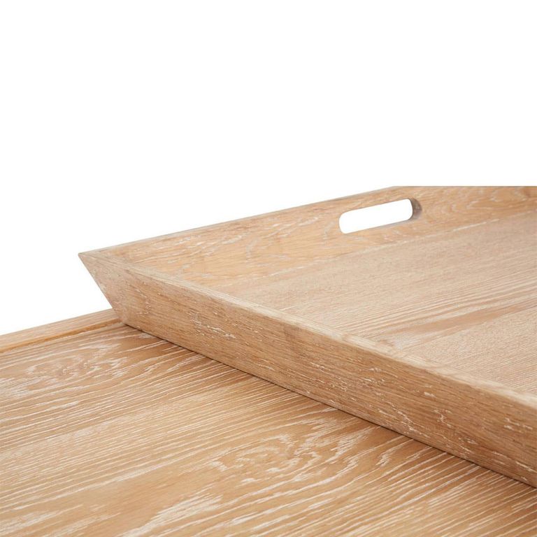 Holland Coffee Table - Oak and Silver Metal