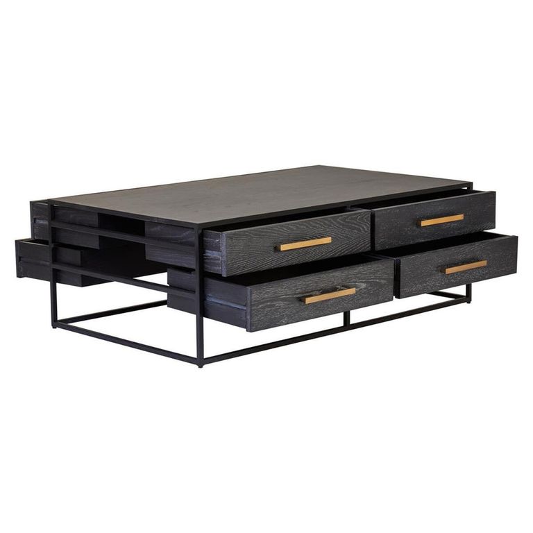 Judd Coffee Table - Black Oak - 4 Drawer