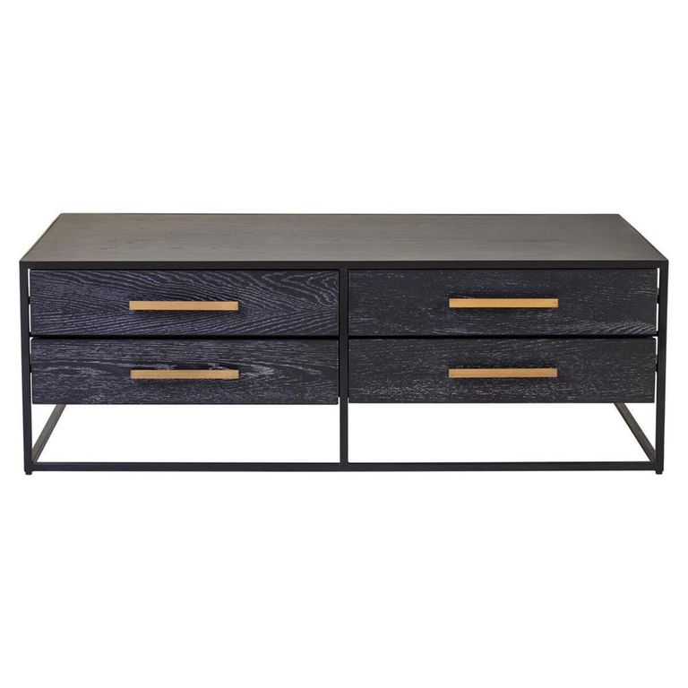 Judd Coffee Table - Black Oak - 4 Drawer