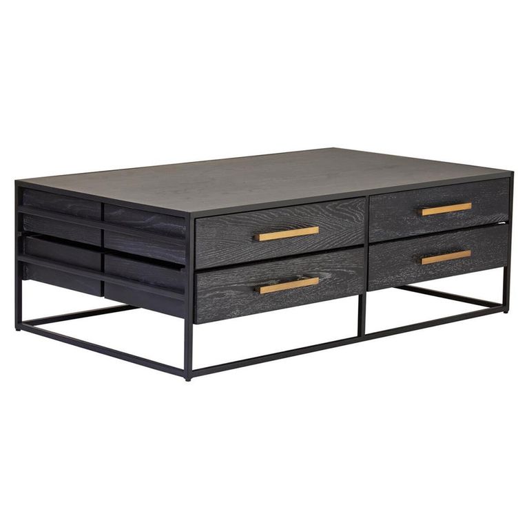 Judd Coffee Table - Black Oak - 4 Drawer