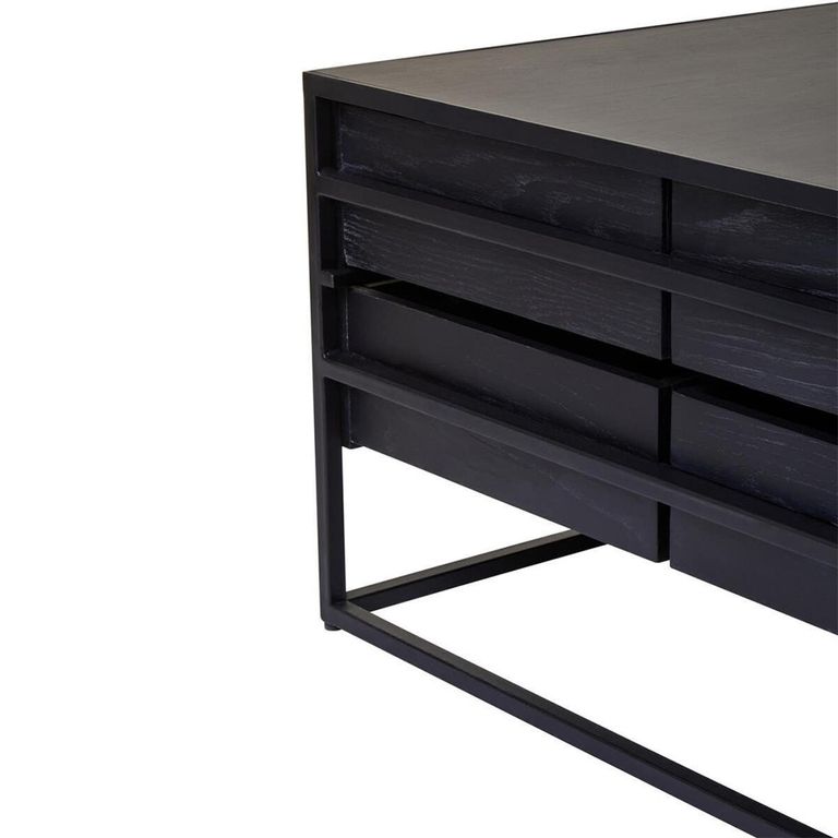 Judd Coffee Table - Black Oak - 4 Drawer