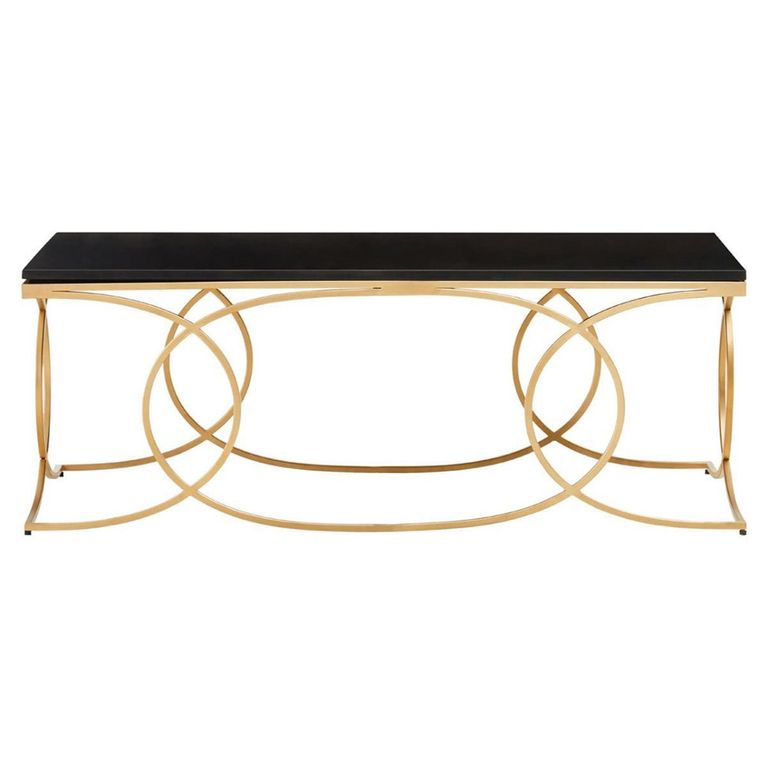 Kia Coffee Table - Black Marble with Gold Metal