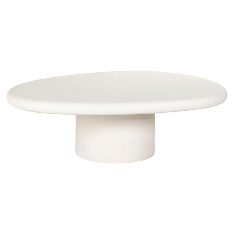 Bloomstone White Lime Plaster Curved Coffee Table