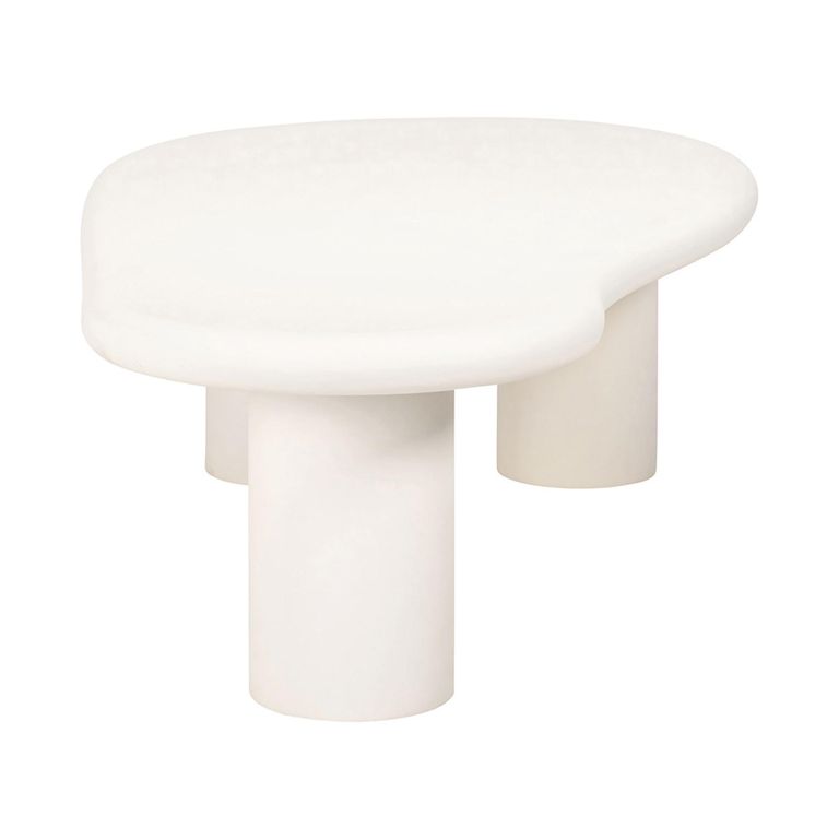 Bloomstone White Lime Plaster Curved Large Coffee Table