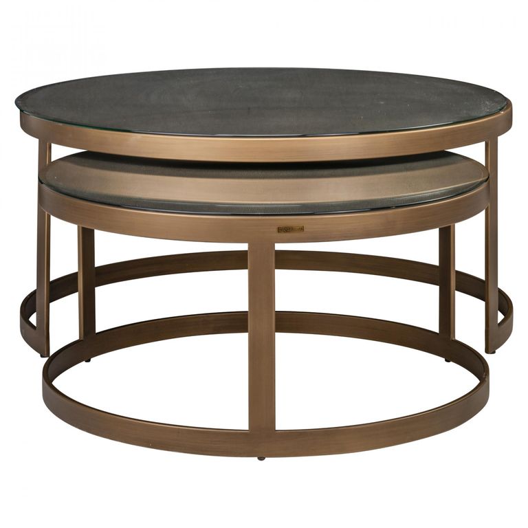 Bloomville Shagreen Top Round 2 Tier Coffee Tables