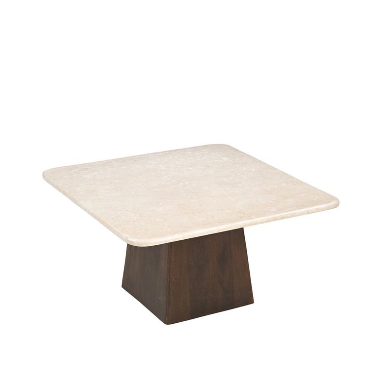 Brix Bottecino Coffee Table - Square - Chestnut - Ceramic and Mango Wood