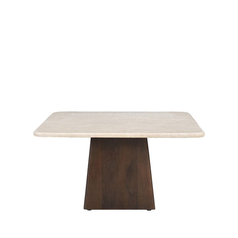 Brix Bottecino Coffee Table - Square - Chestnut - Ceramic and Mango Wood