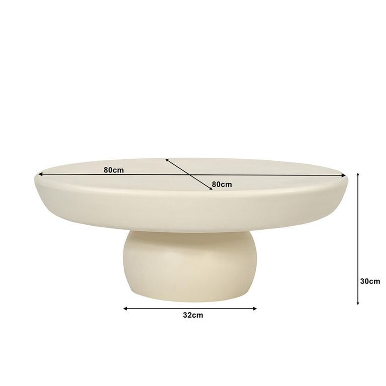 Brix Dune Coffee Table - Round - Low - Sandy - Concrete