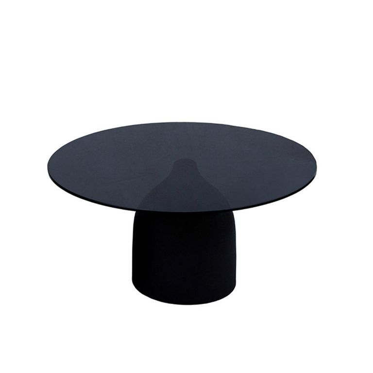 Brix Isa Coffee Table - Round - Black - Glass and Metal