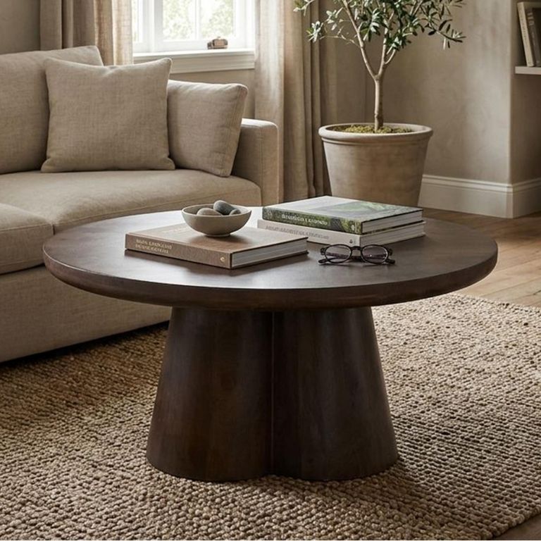 Brix Clubs Coffee Table - Round - Chestnut - Mango Wood