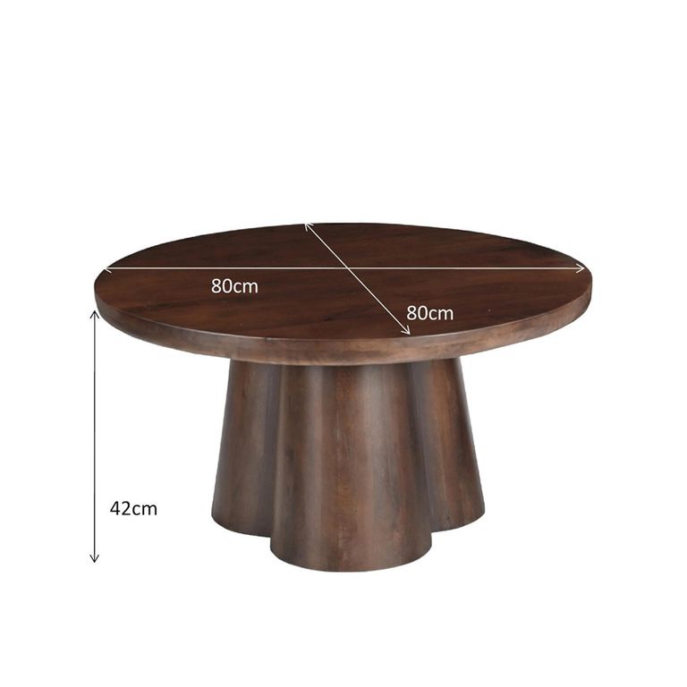 Brix Clubs Coffee Table - Round - Chestnut - Mango Wood