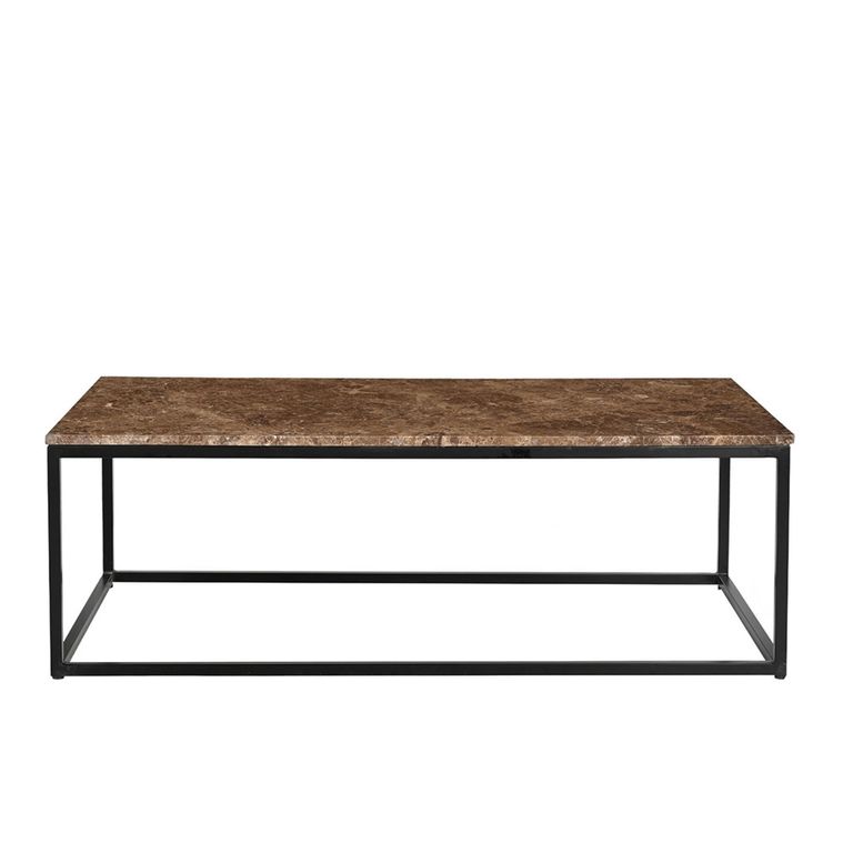 Brix Dion Emperador Coffee Table - Brown - Marble and Metal