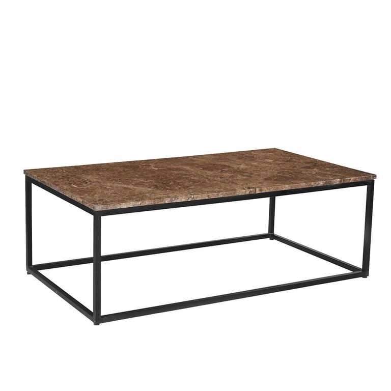 Brix Dion Emperador Coffee Table - Brown - Marble and Metal