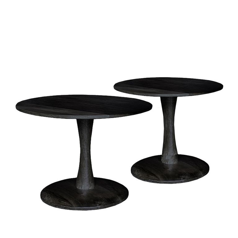 Brix Vivian Coffee Table - Round - Black - Mango Wood