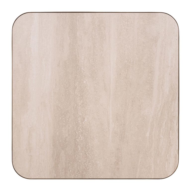 Claridge Coffee Table - Medium - Square - Beige - Brushed Gold - Ceramic Top