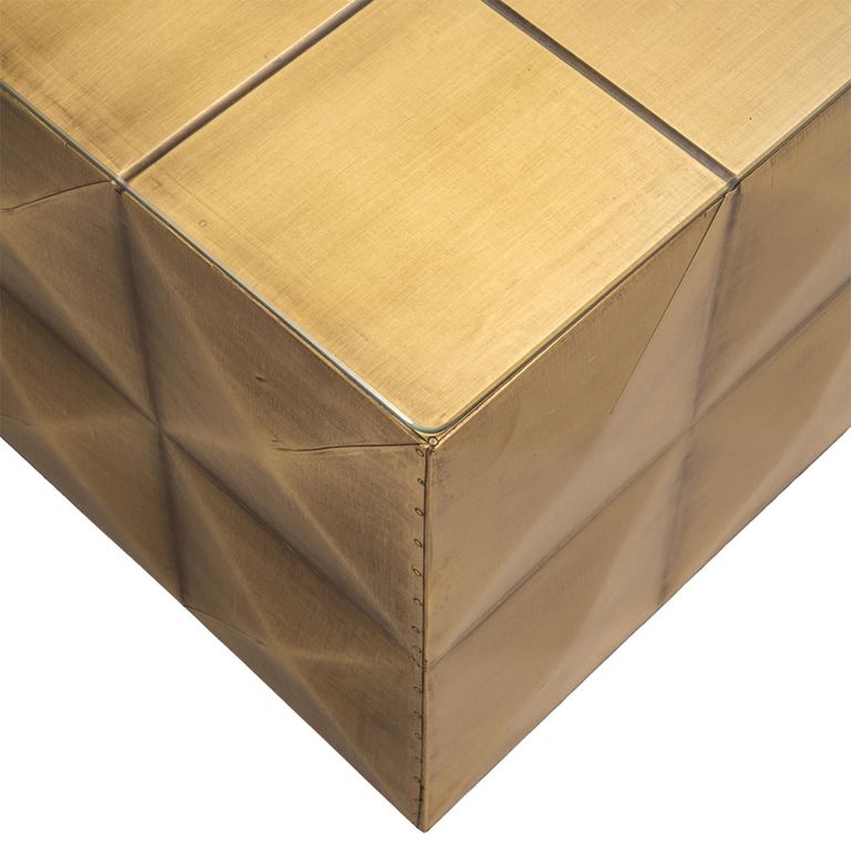 Collada Brass Cladded Square Coffee Table