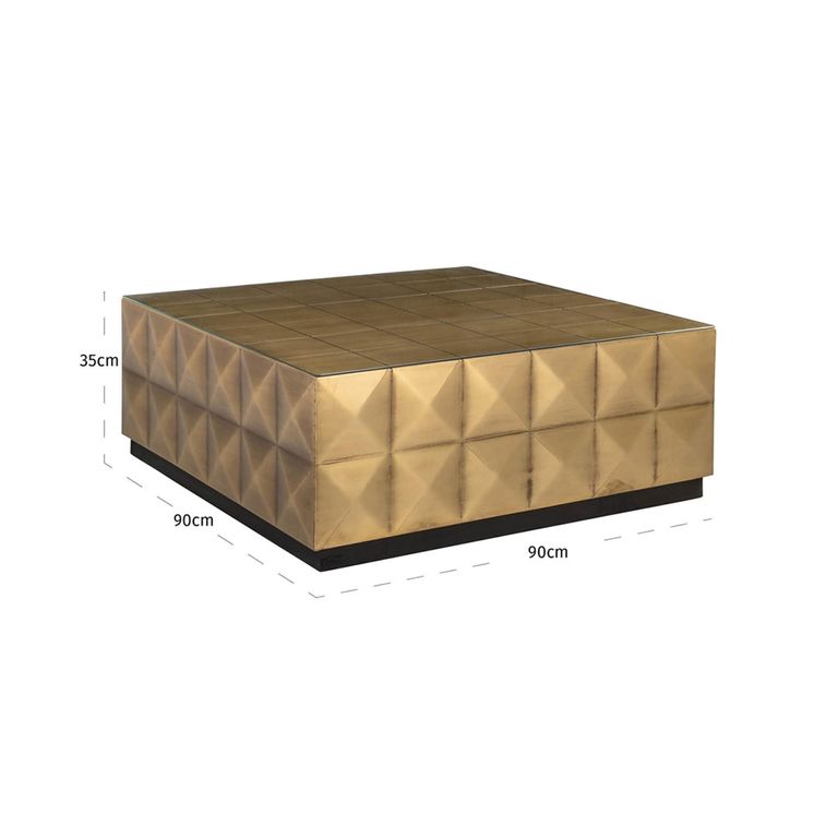 Collada Brass Cladded Square Coffee Table