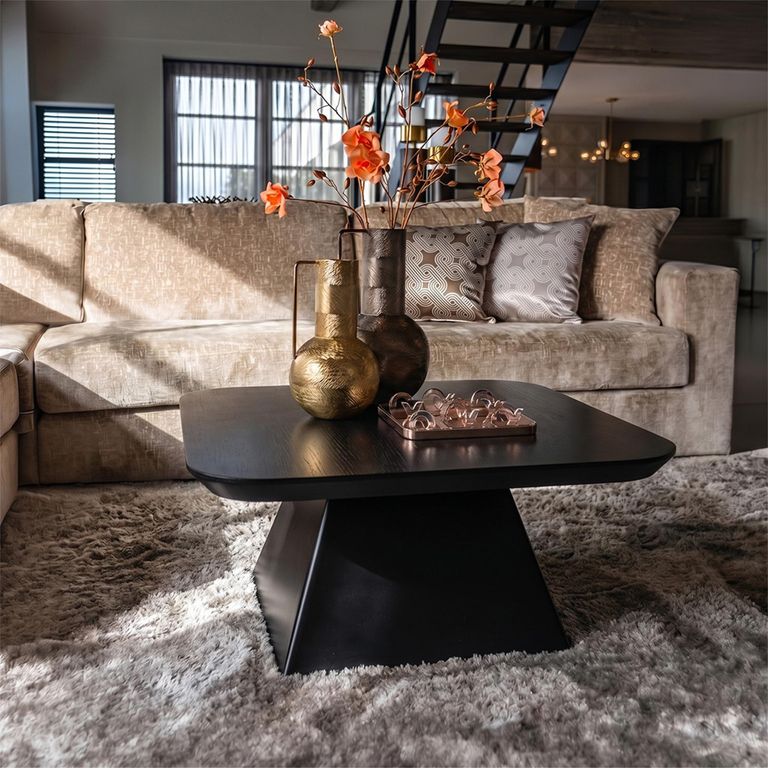 Bonvoy Black Oak Modern Edge Square Coffee Table